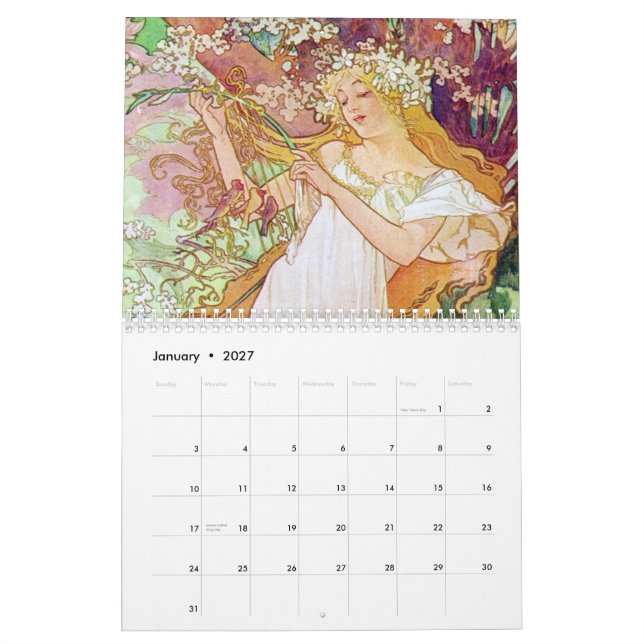 Calendario Mucha 2012 (Jan 2027)