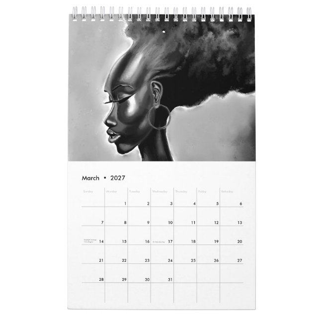 Calendario Mujer - Pintura de color de agua (Mar 2027)