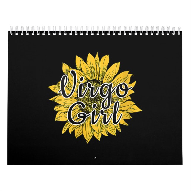 Calendario Mujeres Virgo Chica Septiembre Cumpleaños Girasol (Tapa)