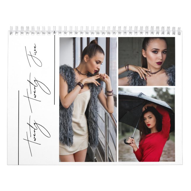 Calendario Múltiples fotografías de arte blanco y negro minim (Tapa)