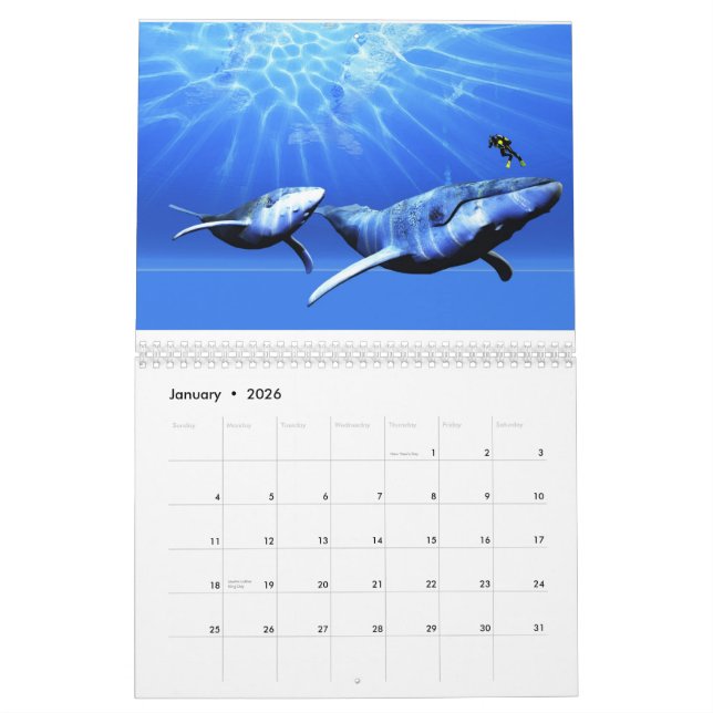 Calendario Mundial del Océano - Ballenas (Jan 2026)