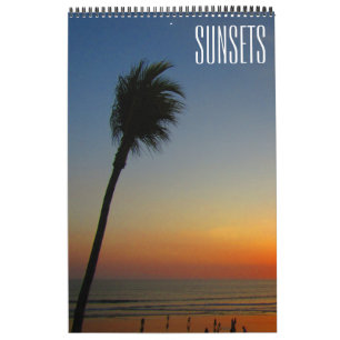 Calendario mundo al atardecer