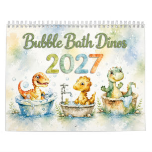Calendario mural 2027 de adorables dinosaurios beb