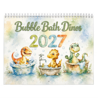 Calendario mural 2027 de adorables dinosaurios beb