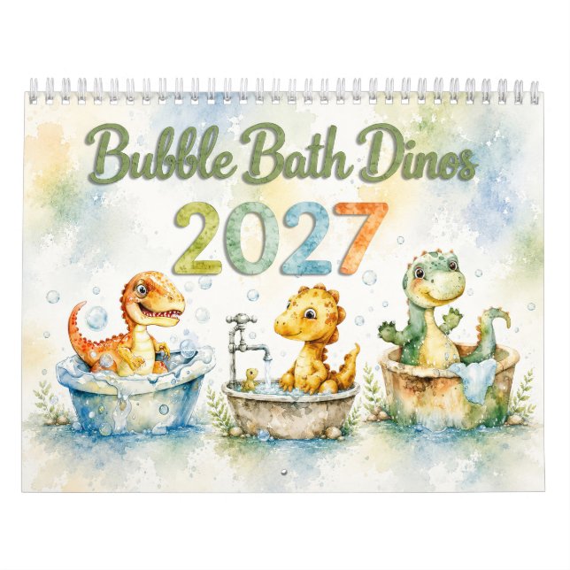 Calendario mural 2027 de adorables dinosaurios beb (Tapa)