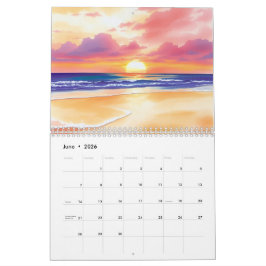 Calendario mural de acuarela 2025