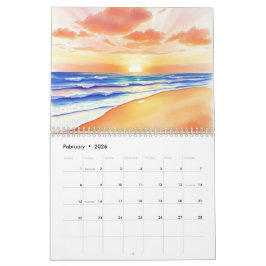 Calendario mural de acuarela 2025