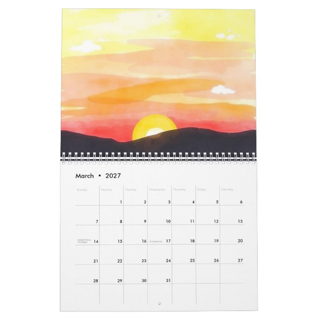 Calendario mural de acuarela 2025 (Mar 2027)