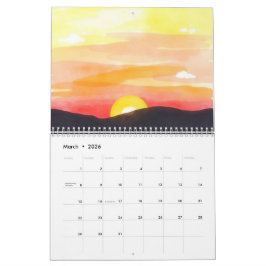 Calendario mural de acuarela 2025