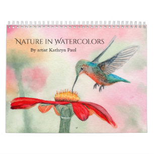 Calendario mural de arte de acuarela: paisajes nat