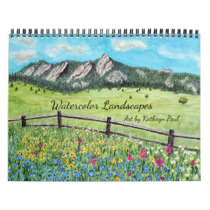 Calendario mural de arte de paisaje en acuarela 20
