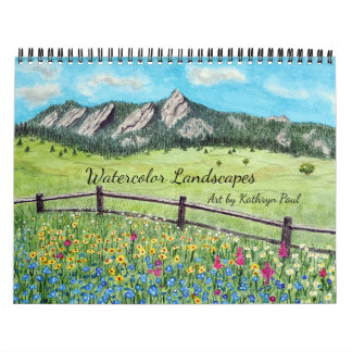 Calendario mural de arte de paisaje en acuarela 20