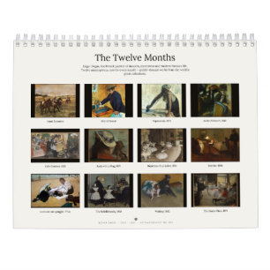 Calendario mural de arte fino de Edgar Degas