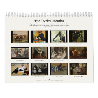 Calendario mural de arte fino de Edgar Degas
