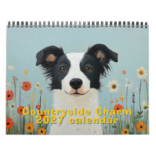 Calendario mural de arte popular Countryside Charm