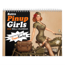 Calendario mural de chica pinup retro de 2026