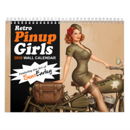Calendario mural de chica pinup retro de 2026
