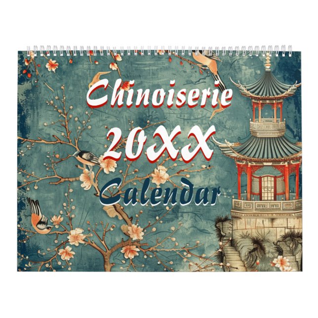 Calendario mural de chinoiserie elegante 2026 (Tapa)