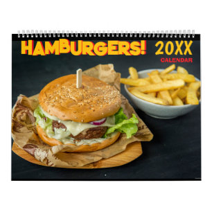 Calendario mural de comida Hamburguesa 2026
