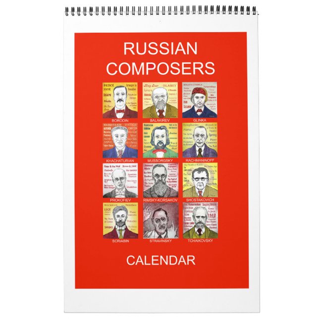Calendario mural de COMPOSITORES RUSOS (Tapa)