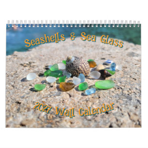 Calendario mural de conchas y vidrio de mar 2027