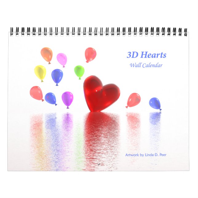 Calendario mural de corazones en 3D (Tapa)