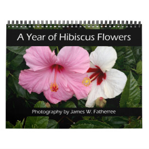 Calendario mural de flores de Hibisco por J. Fathe