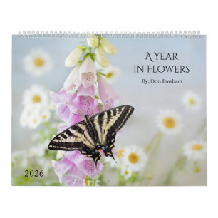 Calendario mural de fotografía floral 2026