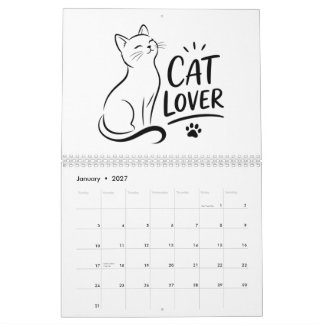 Calendario mural de gato lindo 2027