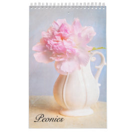 Calendario mural de hermosas peonías