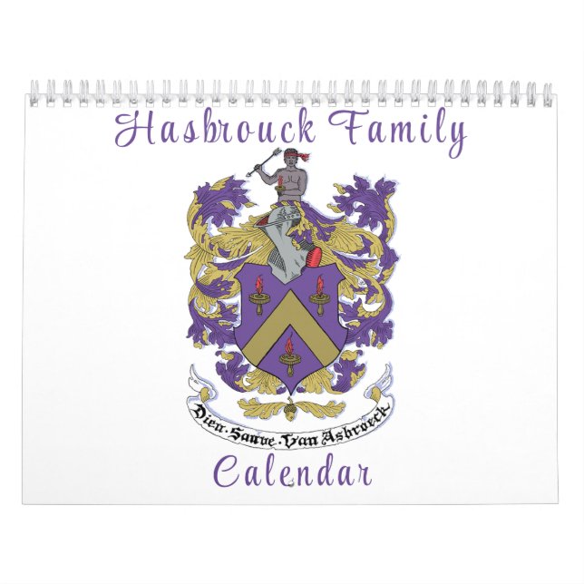 Calendario mural de la familia Hasbrouck (Tapa)