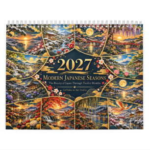 Calendario mural de las estaciones japonesas moder