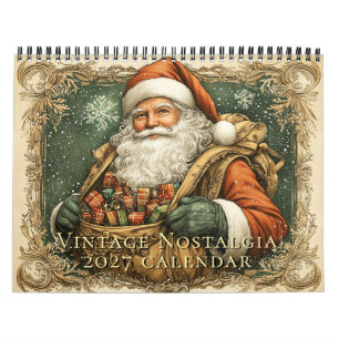 Calendario mural de nostalgia vintage 2026