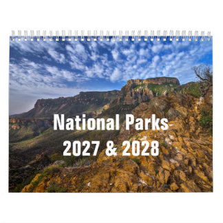 Calendario mural de Parques Nacionales 2027 y 2028