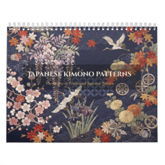 Calendario mural de patrones de kimono japonés
