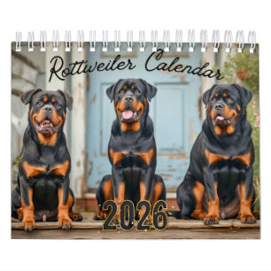 Calendario mural de perros Rottweiler 2026
