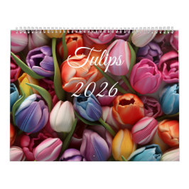 Calendario mural de tulipanes 2026