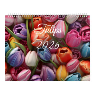 Calendario mural de tulipanes 2026
