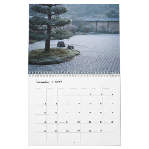 Calendario mural Japandi de jardines Zen japoneses