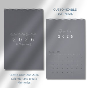 Calendario mural minimalista moderno 2026