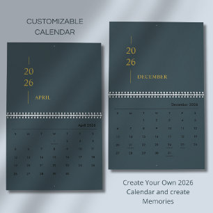 Calendario mural minimalista moderno 2026