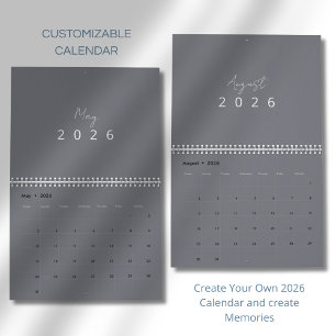 Calendario mural minimalista moderno 2026