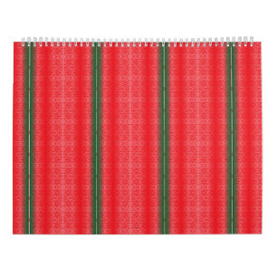 Calendario mural ornamental rojo 2027