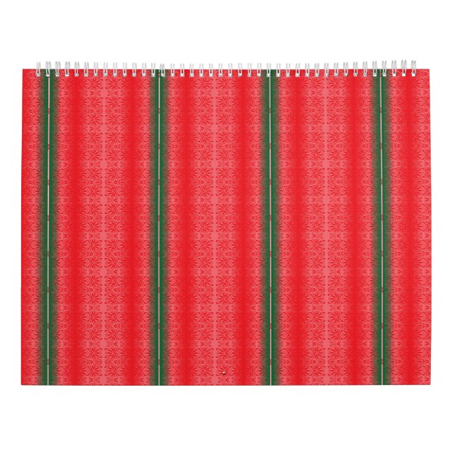 Calendario mural ornamental rojo 2027 (Reverso)