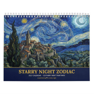 Calendario mural Zodíaco Noche Estrellada 2027