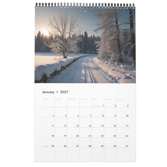Calendario Muro escénico de 2025 (Jan 2027)