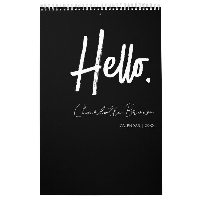 Calendario Muro Minimalista moderno negro y blanco (Tapa)