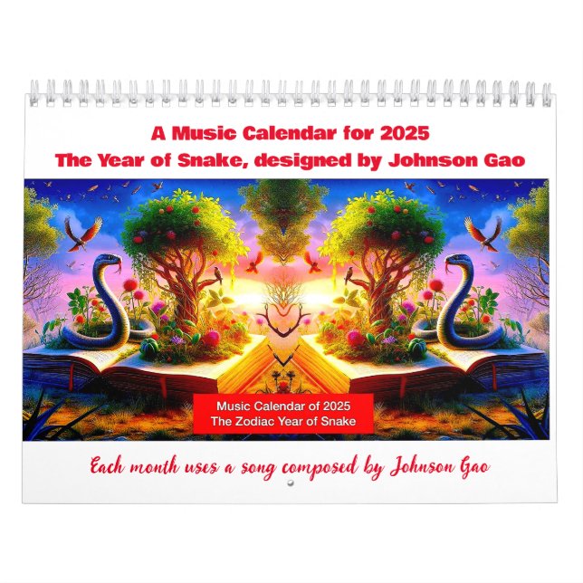 Calendario musical 2025 para el año zodiaco de la  (Tapa)