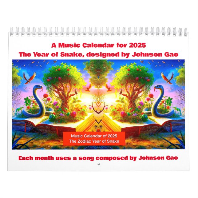 Calendario musical 2025 para el año zodiaco de la  (Tapa)