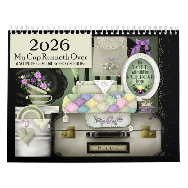 Calendario "My Cup Runneth Over" 2026 Scripture Calendar (Tapa)